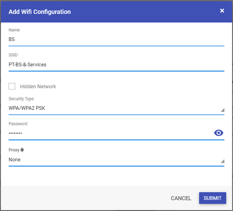 Wifi Configuration for Android Devices